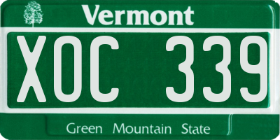 VT license plate XOC339