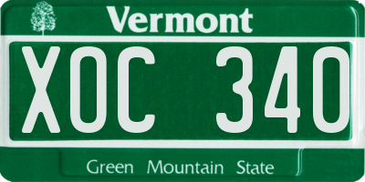 VT license plate XOC340