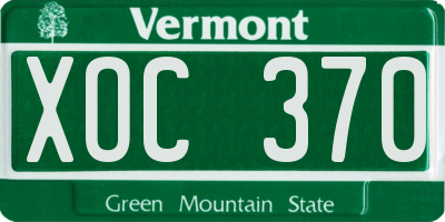 VT license plate XOC370