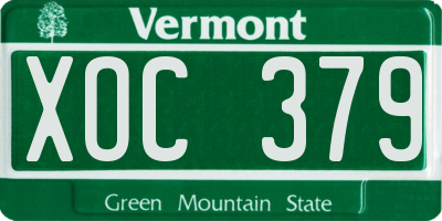 VT license plate XOC379