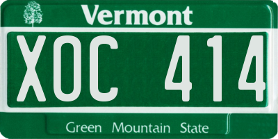 VT license plate XOC414