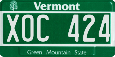 VT license plate XOC424
