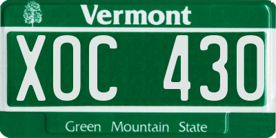 VT license plate XOC430