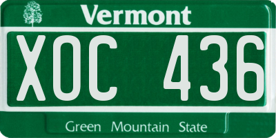 VT license plate XOC436