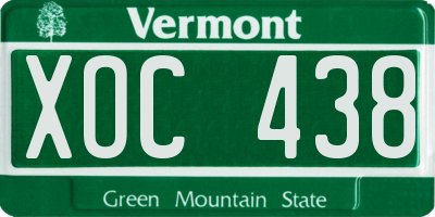 VT license plate XOC438