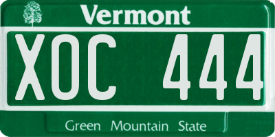 VT license plate XOC444