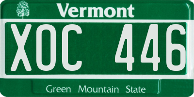 VT license plate XOC446