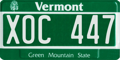 VT license plate XOC447