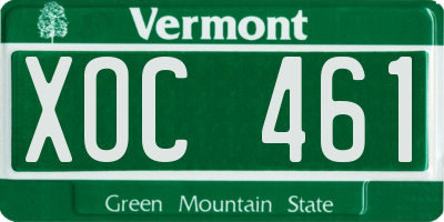 VT license plate XOC461