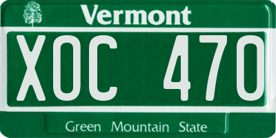 VT license plate XOC470