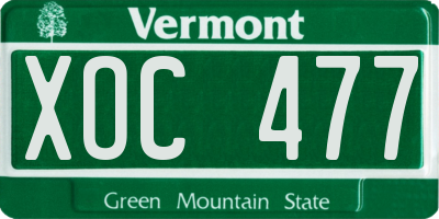 VT license plate XOC477