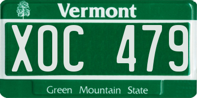 VT license plate XOC479