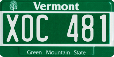 VT license plate XOC481