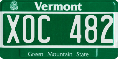 VT license plate XOC482