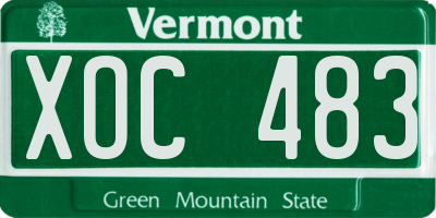 VT license plate XOC483
