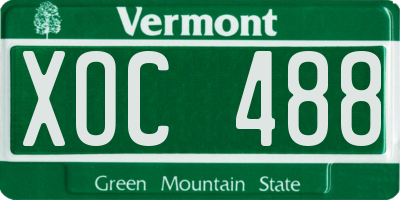 VT license plate XOC488