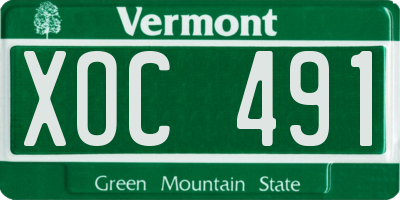 VT license plate XOC491