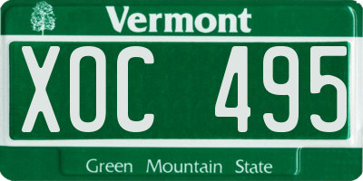 VT license plate XOC495