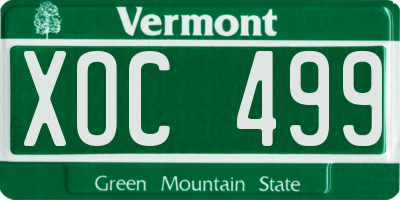 VT license plate XOC499