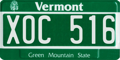 VT license plate XOC516