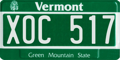 VT license plate XOC517