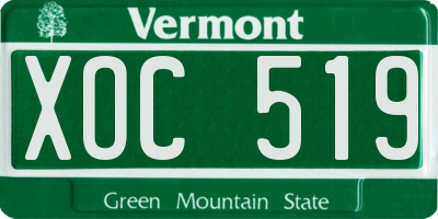 VT license plate XOC519