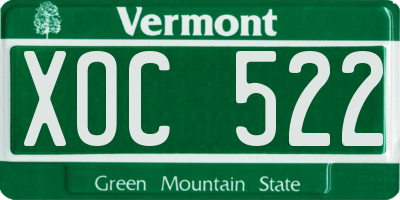 VT license plate XOC522