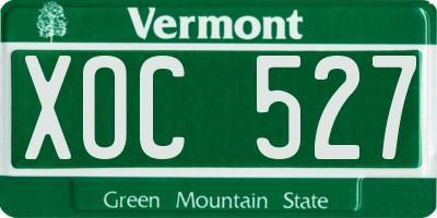 VT license plate XOC527