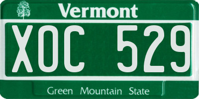 VT license plate XOC529