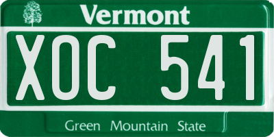 VT license plate XOC541