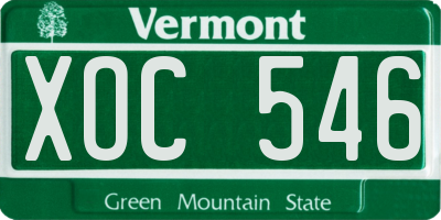 VT license plate XOC546