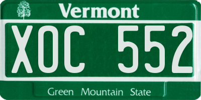 VT license plate XOC552