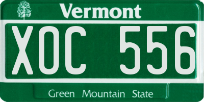 VT license plate XOC556