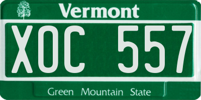 VT license plate XOC557