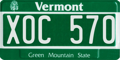 VT license plate XOC570