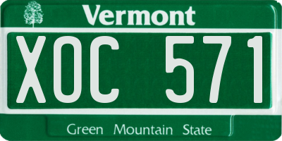 VT license plate XOC571