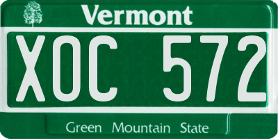 VT license plate XOC572