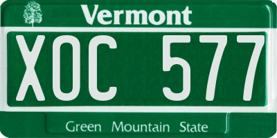 VT license plate XOC577