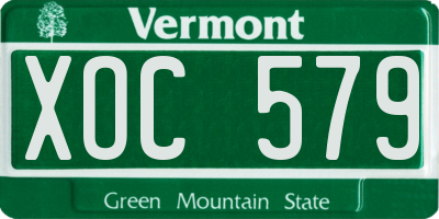 VT license plate XOC579