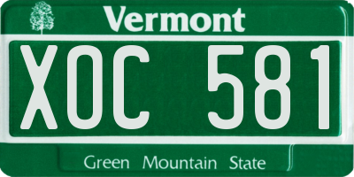 VT license plate XOC581