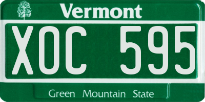VT license plate XOC595