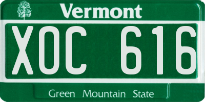 VT license plate XOC616