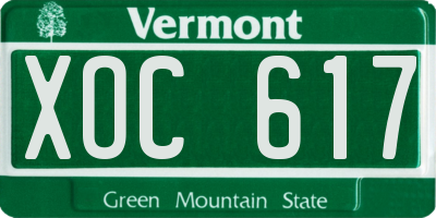 VT license plate XOC617