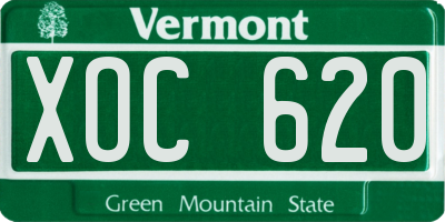 VT license plate XOC620