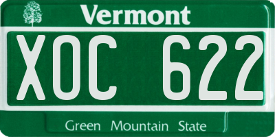 VT license plate XOC622