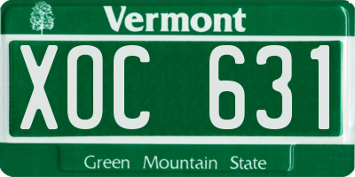 VT license plate XOC631