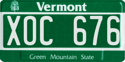 VT license plate XOC676