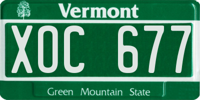 VT license plate XOC677