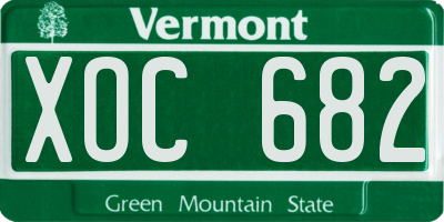 VT license plate XOC682