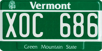 VT license plate XOC686